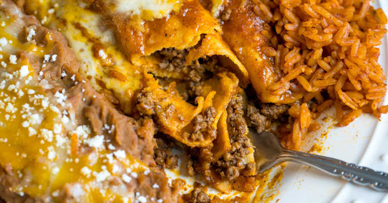 Authentic Tex-Mex Restaurant Enchilada Plate