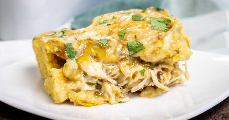Chile Verde Chicken Tamale Casserole