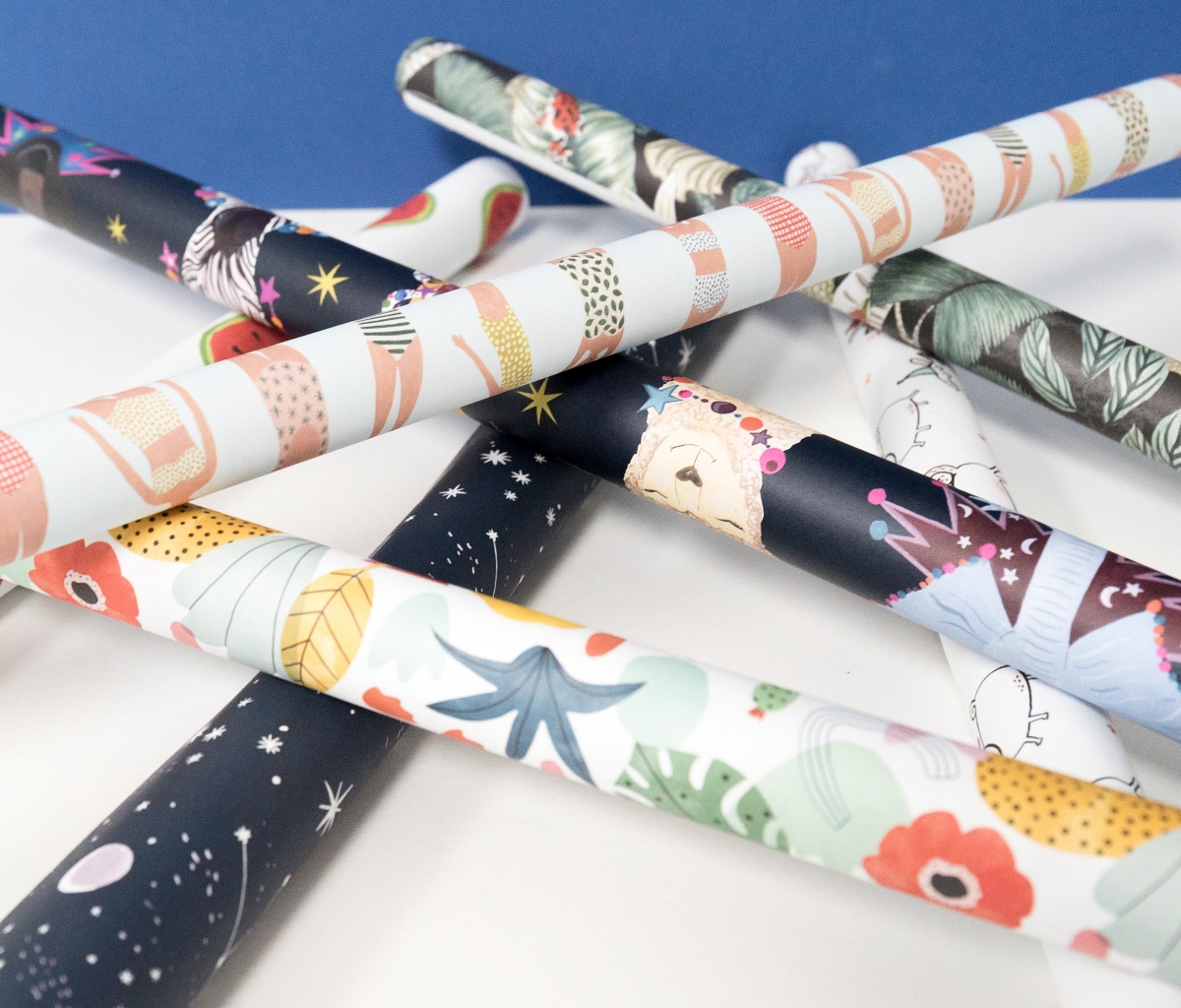 rolls of wrapping paper