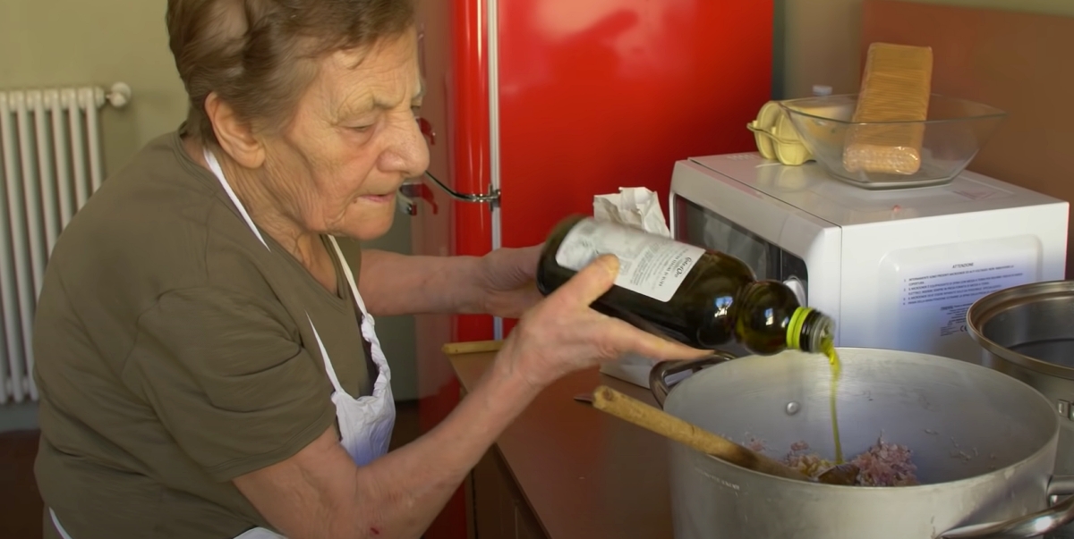 91-year-old woman making pasta from scratch