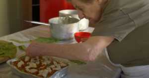 91-year-old woman making pasta from scratch