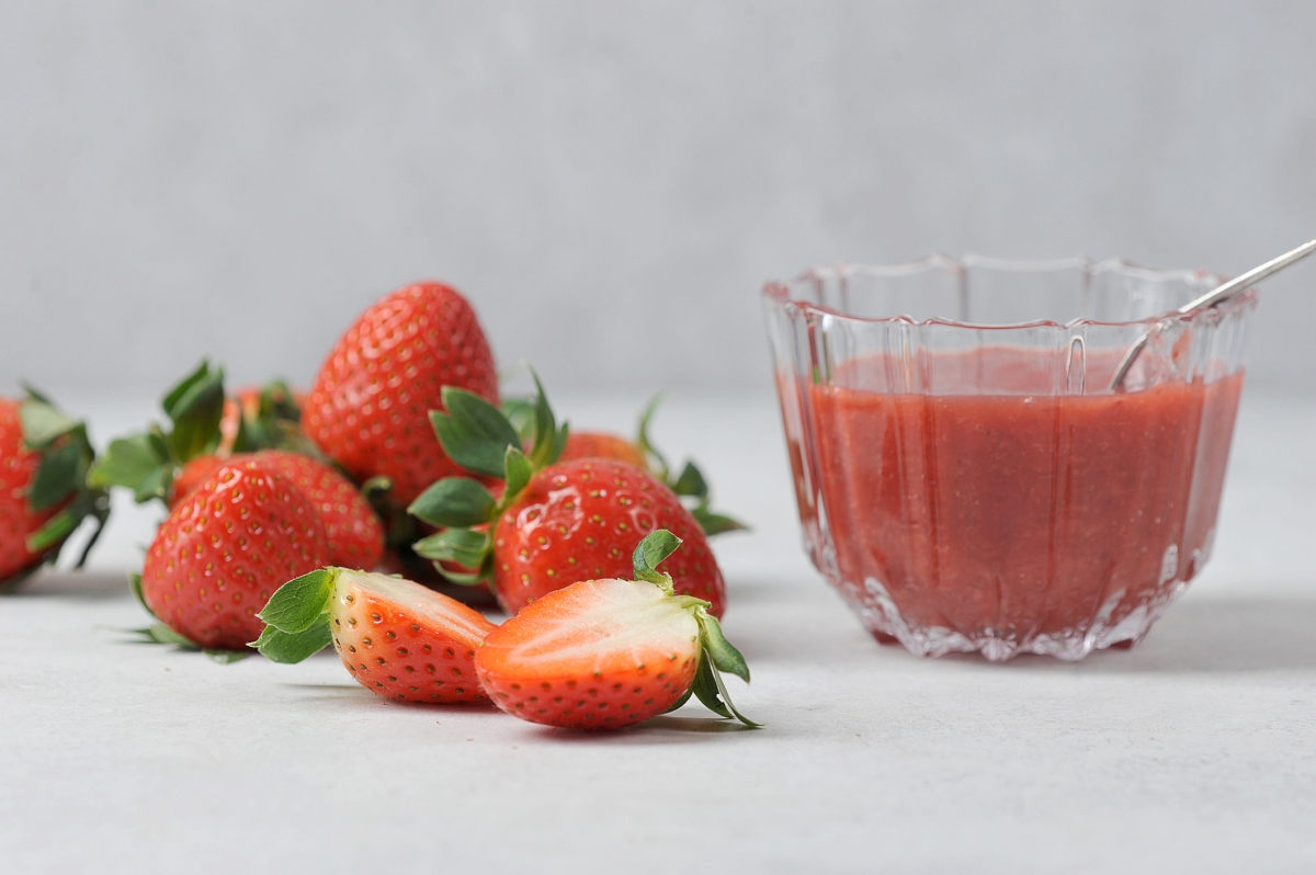 strawberry sauce in a bowl