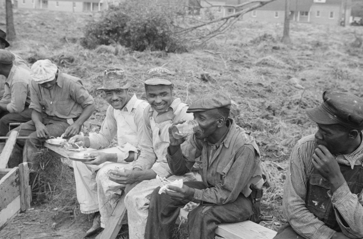 African American workers having a lunch break, 1930s