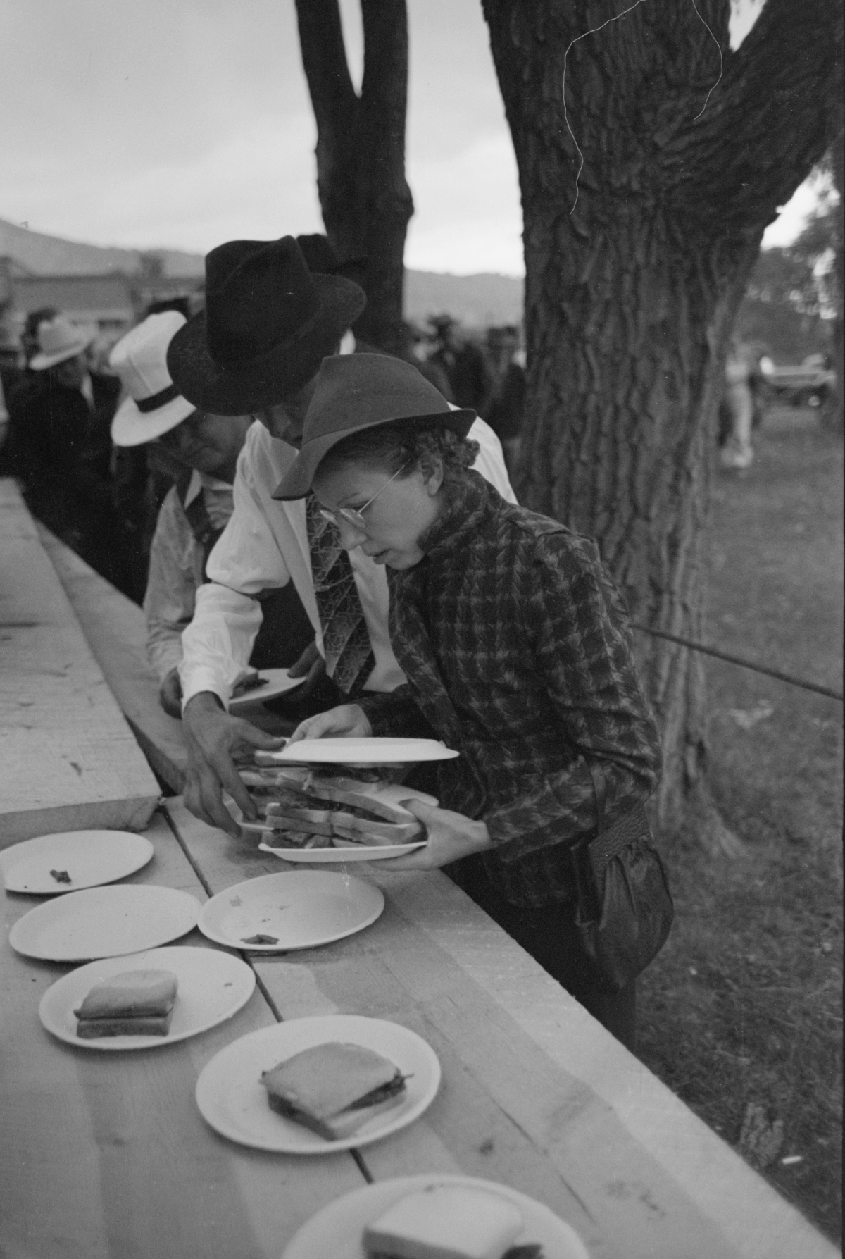 sandwiches set out at a Labor Day picnic