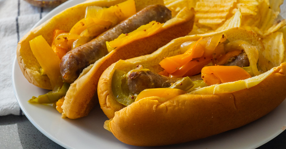 Slow Cooker Brats with Onions and Peppers - Cooking With Carlee