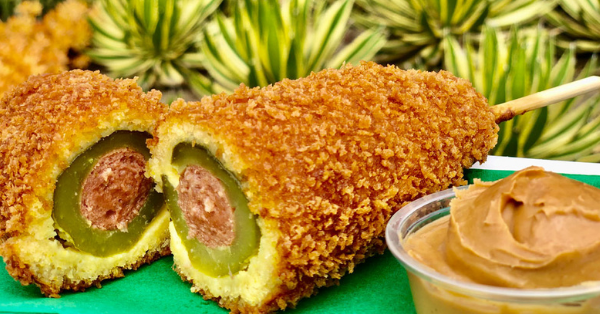 Disneyland Released A Pickle Corn Dog With A Side Of Peanut Butter