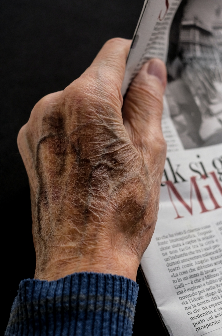 elderly person's hand