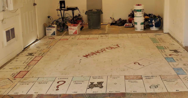 Homeowners Find A Giant Hand-Painted Monopoly Board Under Their Old Floor