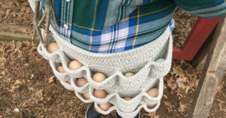 How To Crochet An Apron With Pockets To Hold Eggs