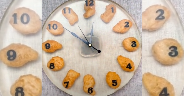 One-Year-Old Clock Made From Chicken Nuggets Looks As Good As New