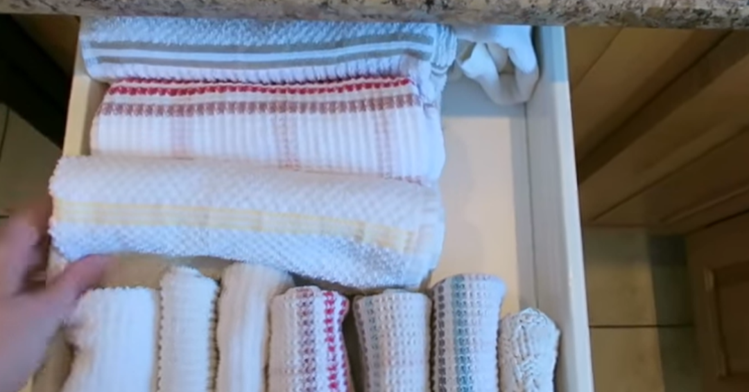 Marie Kondo's Method for Folding and Storing Kitchen Towels