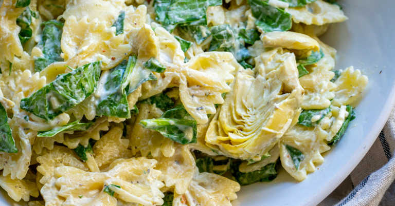 Spinach Artichoke Pasta Salad
