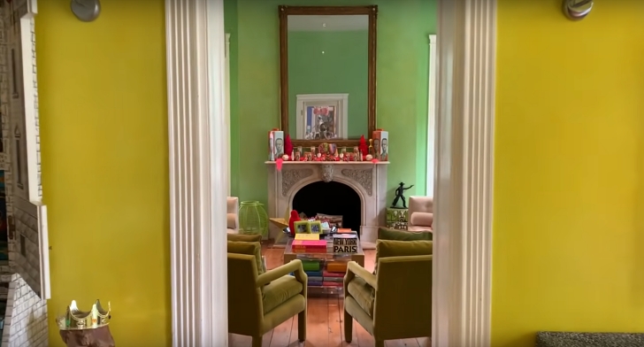 yellow and green rooms in historic house