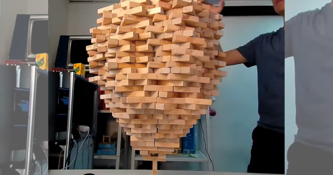 dirty jenga pieces