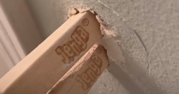 Homeowner Finds Previous Owner Repaired Home With Jenga Blocks