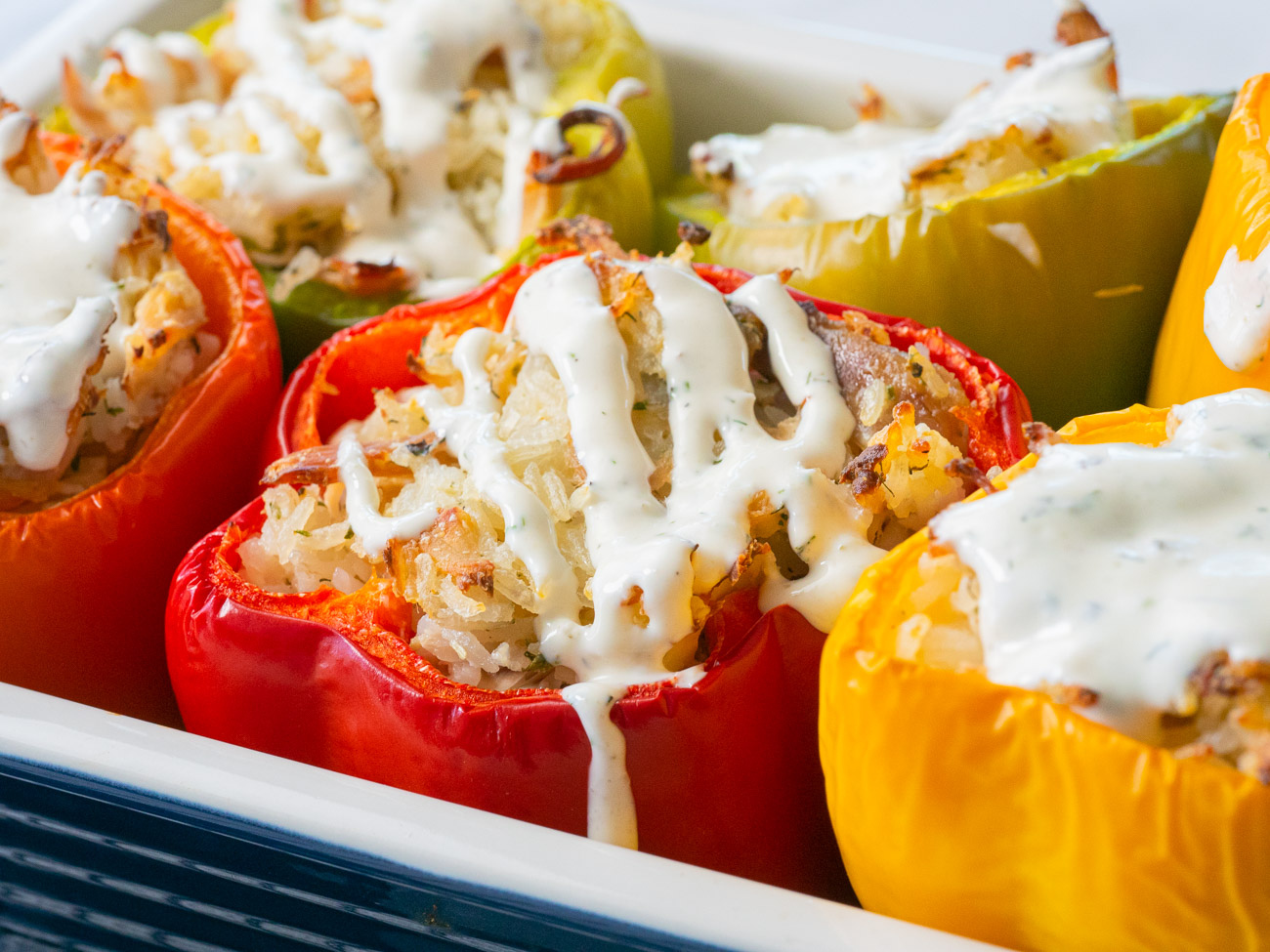 Chicken Stuffed Red Bell Peppers - Sanderson Farms