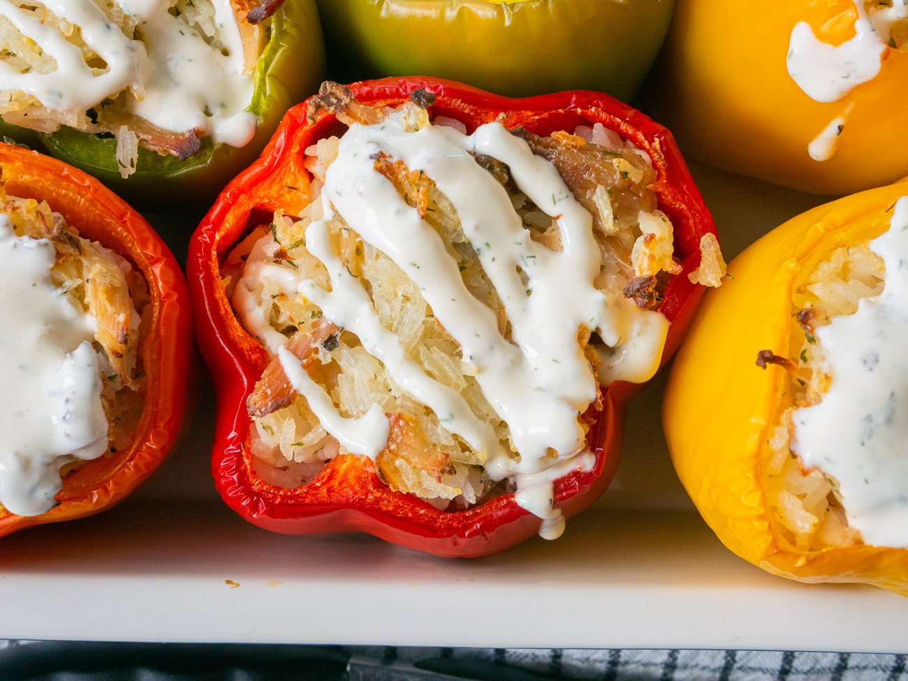 Chicken Stuffed Red Bell Peppers - Sanderson Farms