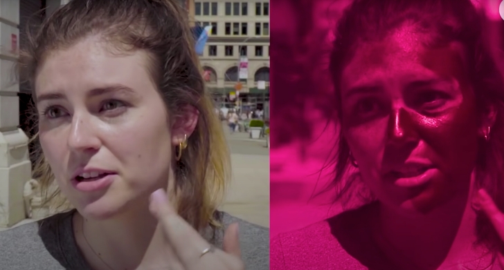 application of cream sunscreen under a UV camera