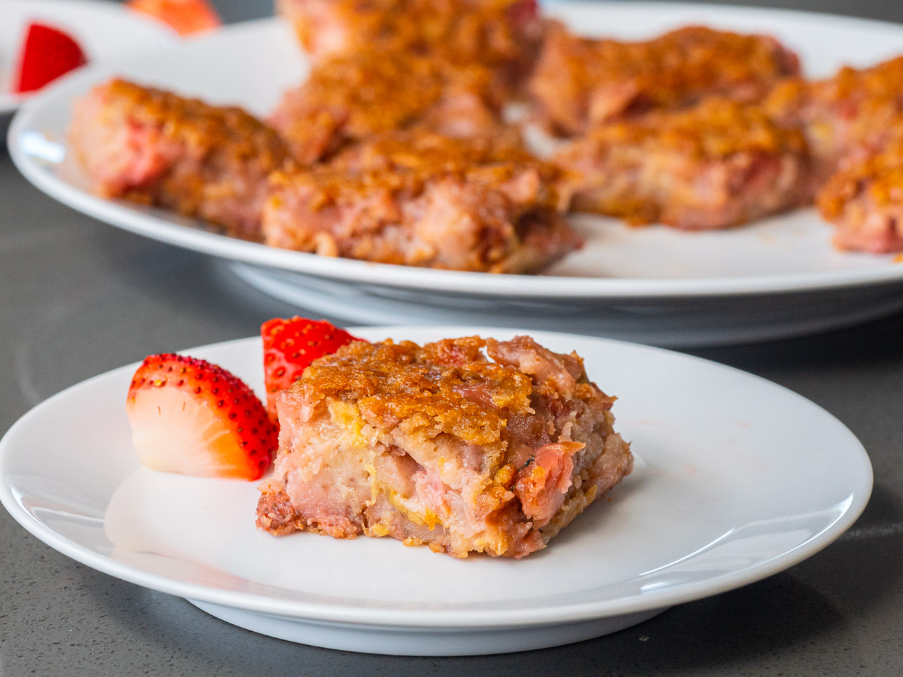 Strawberry Rhubarb Blondies