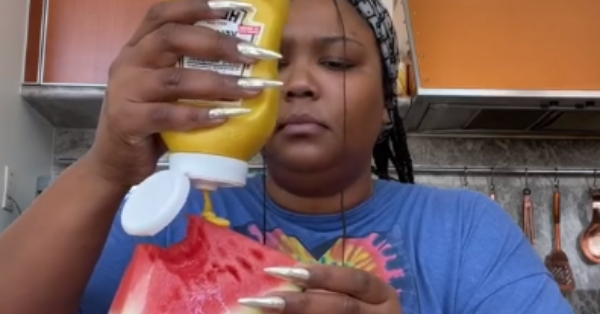 Lizzo Tries New TikTok Trend Of Mustard On Watermelon