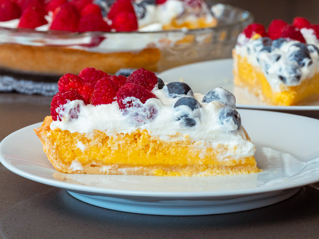 Red, White, and Blue Buttermilk Pie