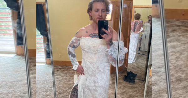 Man Models His Ex’s Wedding Dress To Post It For Sale