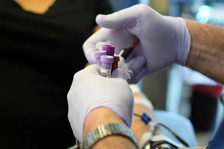 vials of blood in test tubes