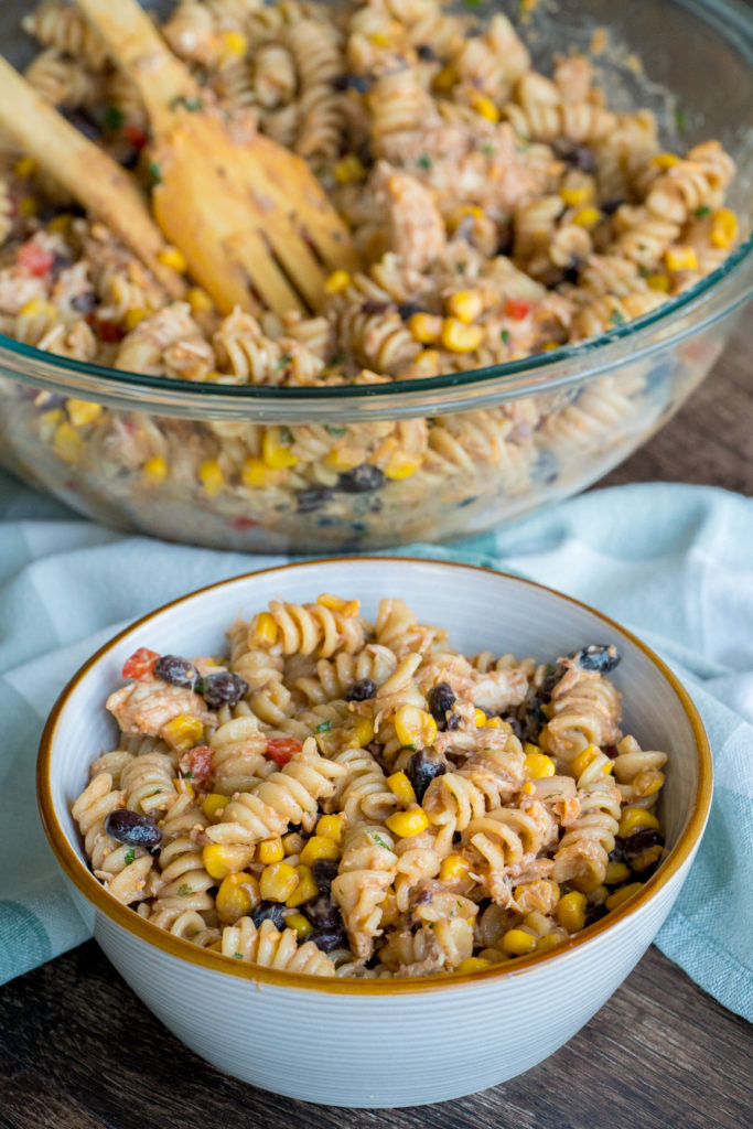 Bowl of taco pasta salad