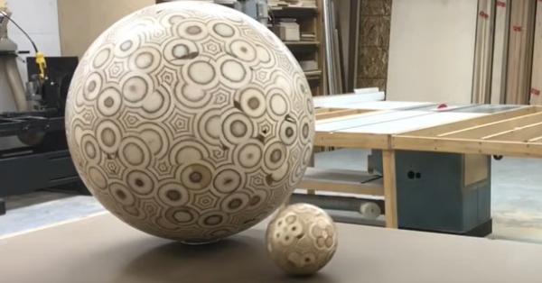 Timelapse Shows Plywood Boards Transforming Into Geodesic Spheres