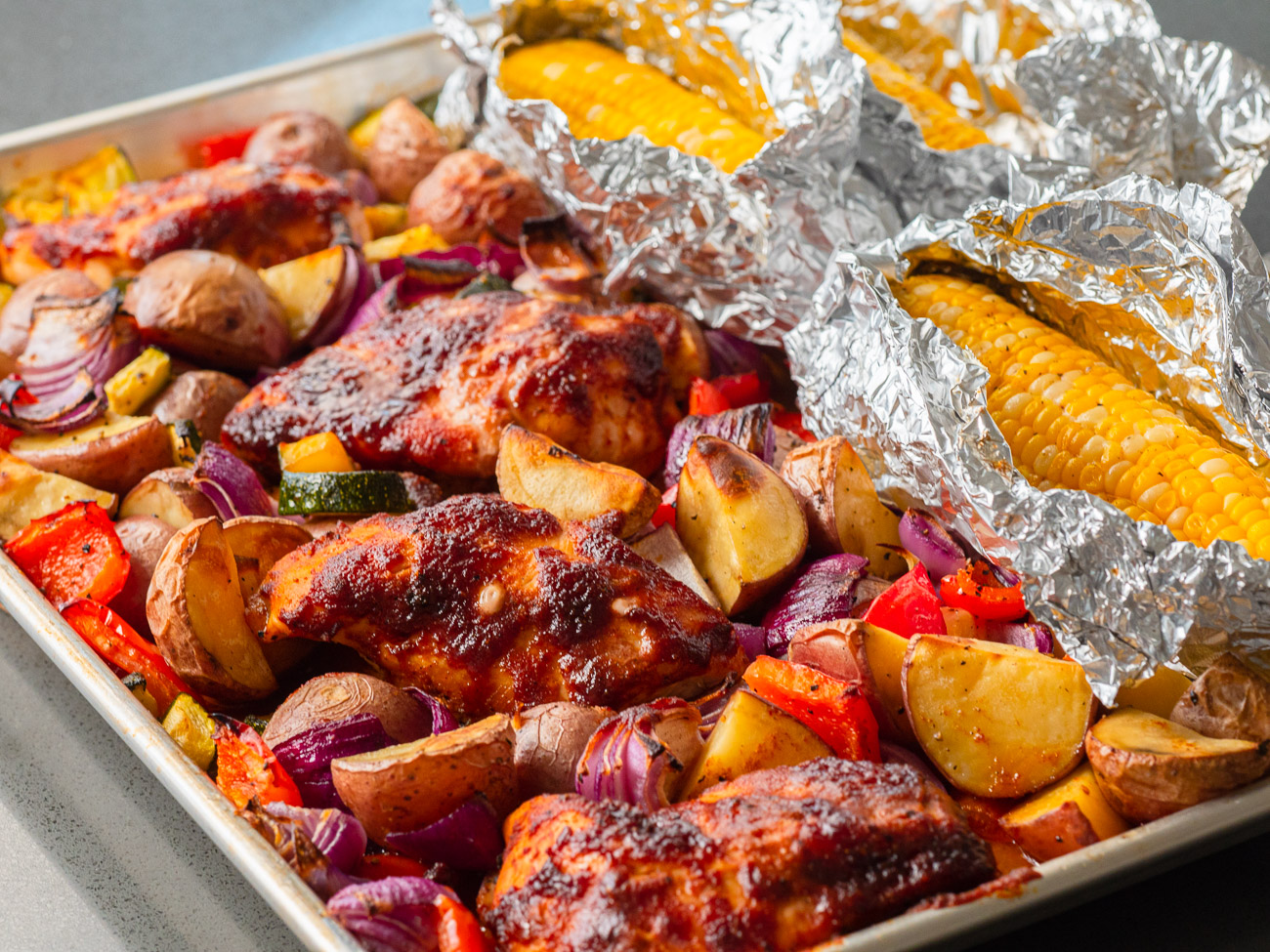 Sheet Pan Barbecue Chicken Dinner 12 Tomatoes