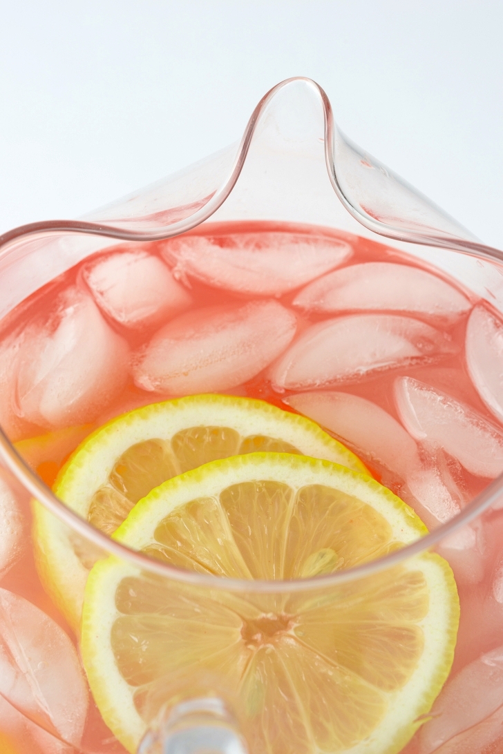 Pink Lemonade in a pitcher with ice