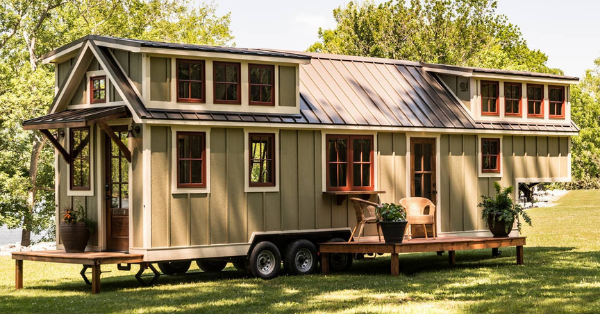 This Tiny Home Sleeps Up To 6 People And Even Has A Covered Porch | 12 ...