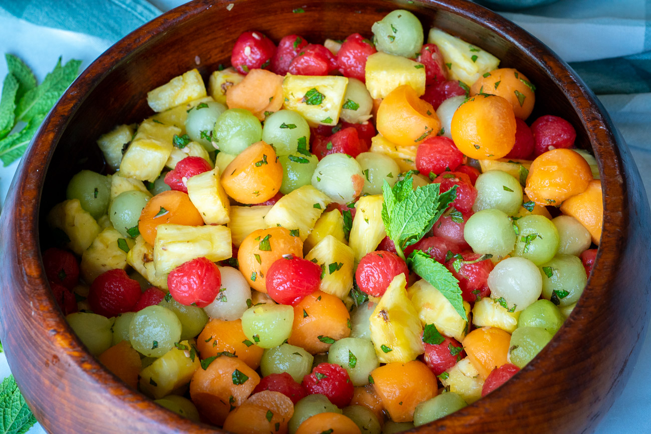 Mojito Fruit Salad - a perfect breakfast or dessert! - Meal Plan Addict