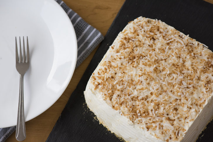 Whole coconut icebox cake