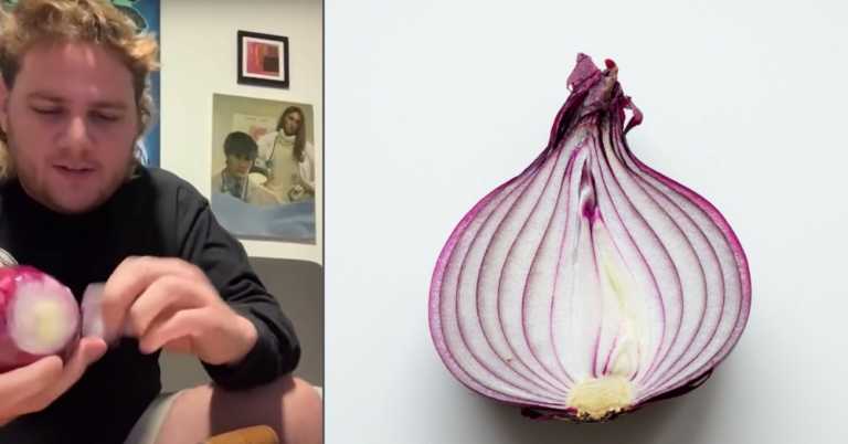 Man with Covid Downs Raw Garlic and Onions