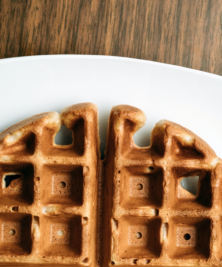 waffle on white palte