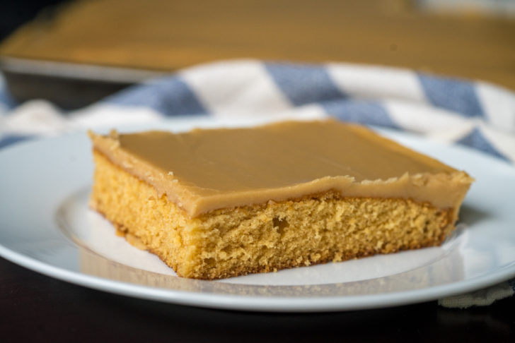 Slice of caramel cake