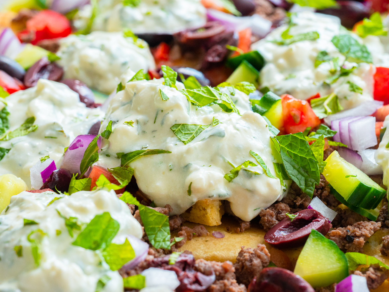 Greek Nachos with Ground Lamb Recipe