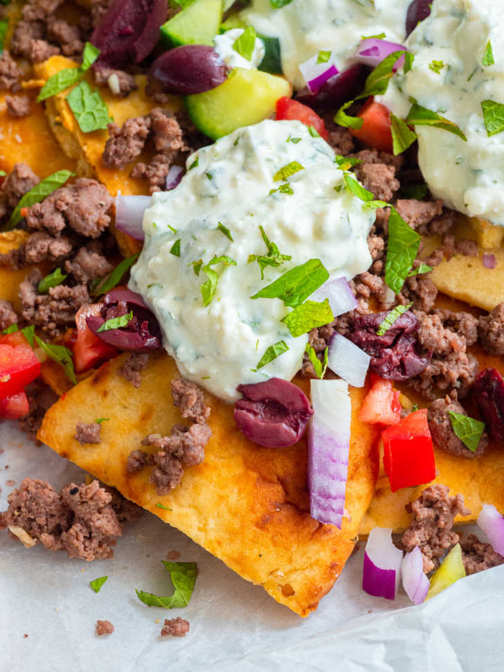 Greek Nachos with Ground Lamb Recipe