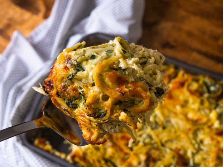 Baked spinach chicken spaghetti