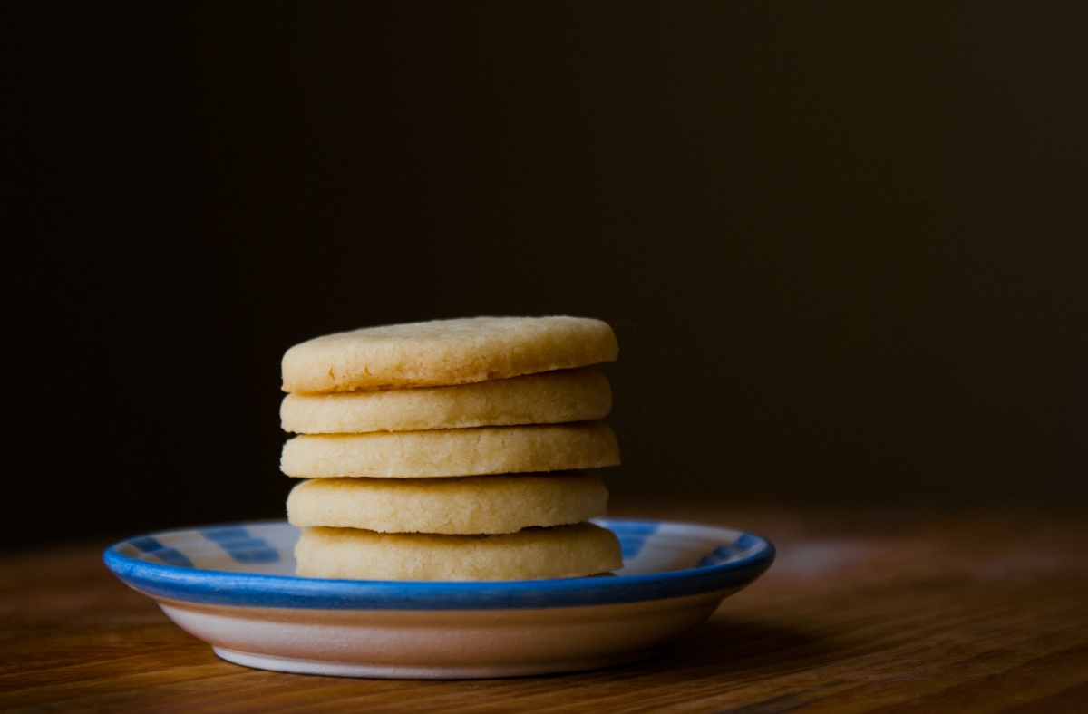 sugar cookies stacked up