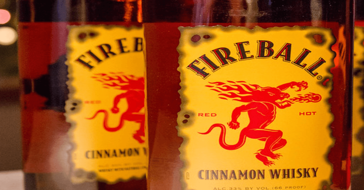 fireball whiskey back of bottle