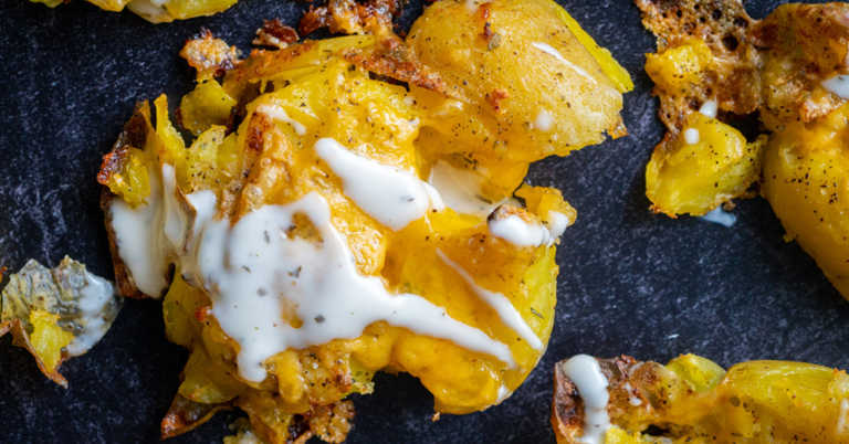 Cheesy Ranch Smashed Potatoes