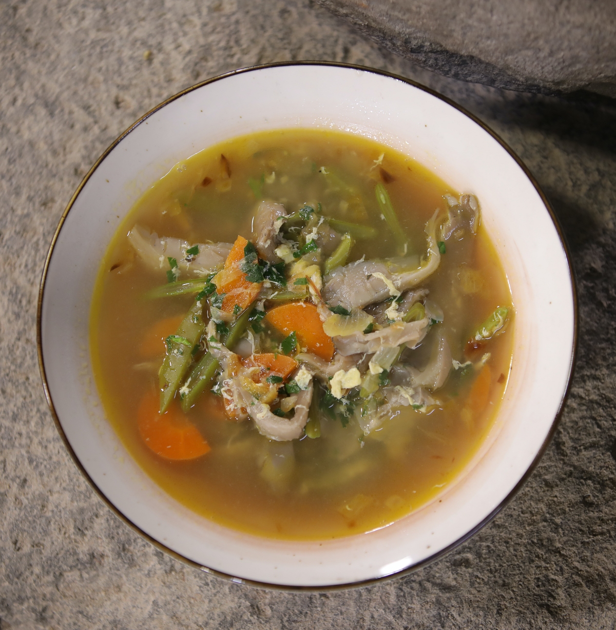 Mushroom Soup with Green Beans