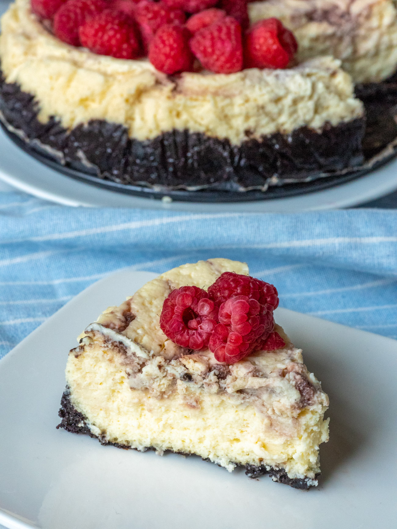 Slow Cooker Chocolate Raspberry Cheesecake