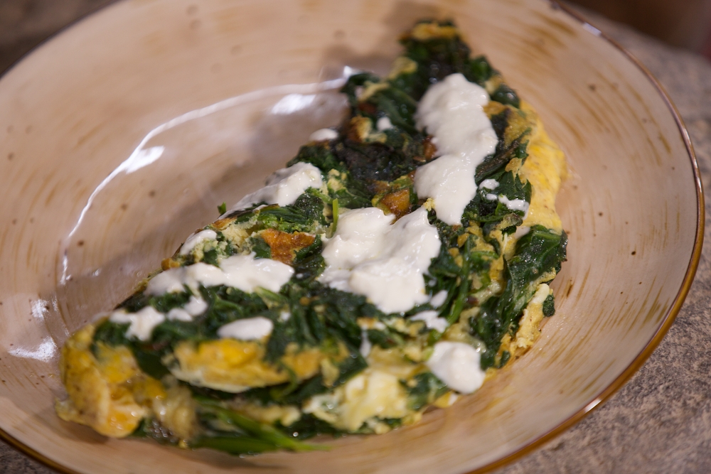 Borani Omelette with Greens