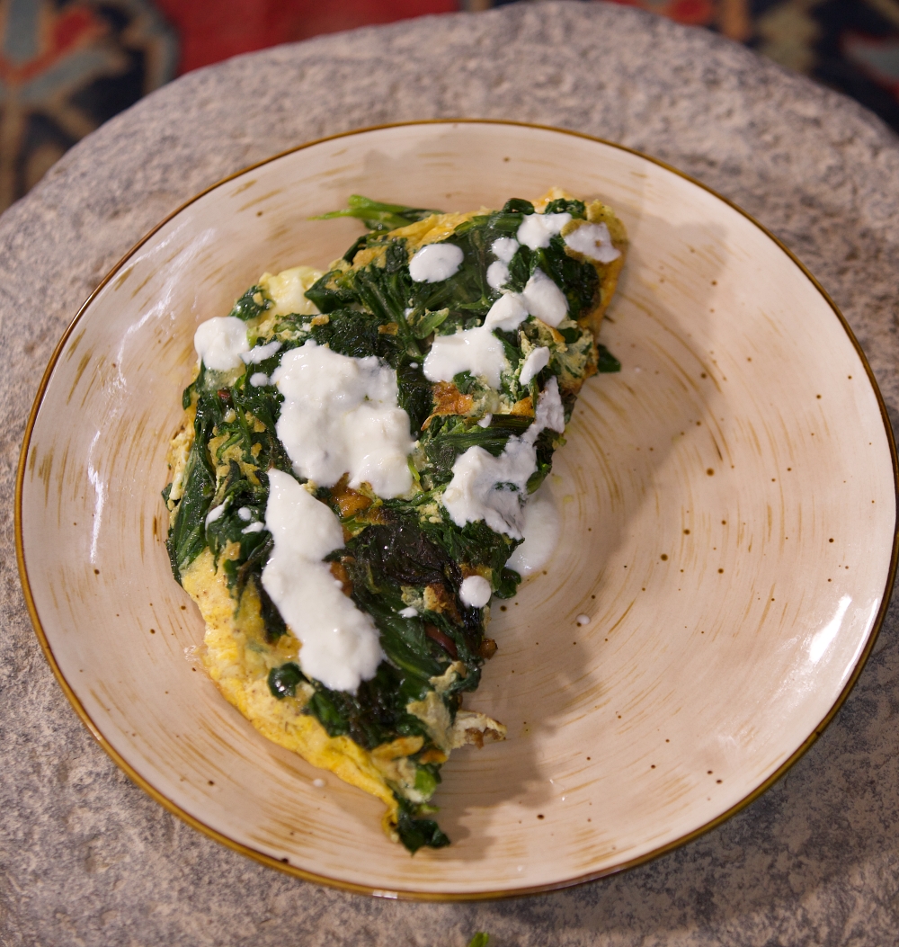 Borani Omelette with Greens