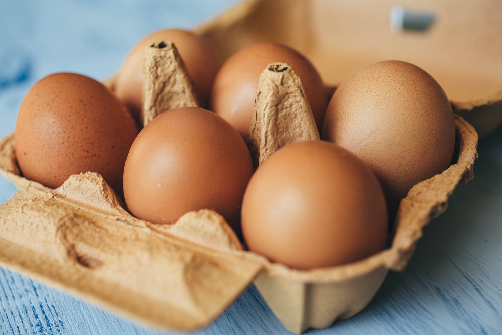 brown eggs in carton