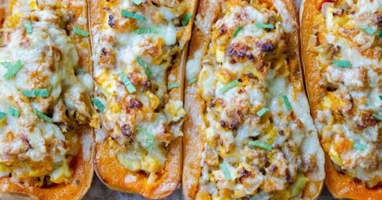 Sausage Stuffed Butternut Squash