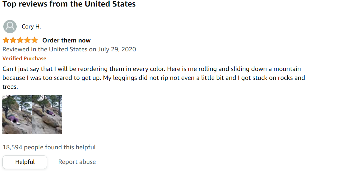 Woman's review for leggings that she rolled down mountain in goes viral -  Mirror Online